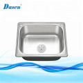 Stainless steel polygon single bowl kitchen sink with two holes